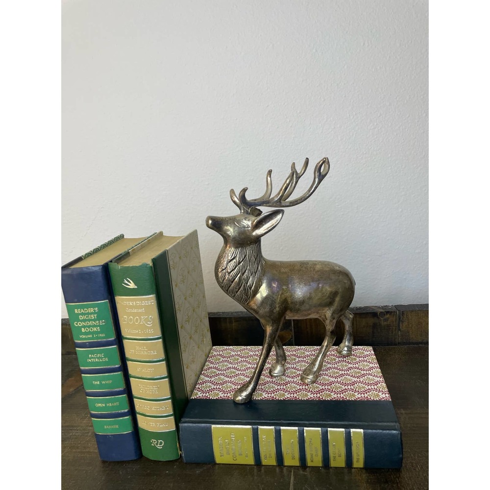Godinger Heavy Silver Plated Metal Reindeer Elk Deer Vintage Heavy India
